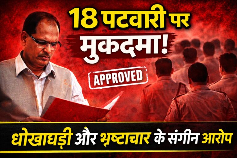 18 पटवारियों पर बड़ी कार्रवाई, भ्रष्टाचार व धोखाधड़ी में अभियोजन की मंजूरी