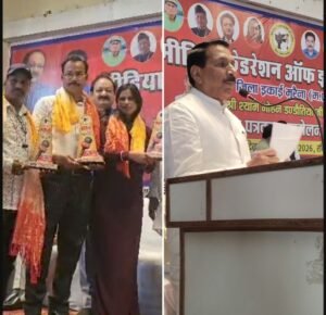 मुरैना में मुख्य अतिथि मंत्री एंदल सिंह कंषाना द्वारा पत्रकारों का किया सम्मान